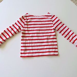 Mini Boden Breton T-Shirt, red and white stripes